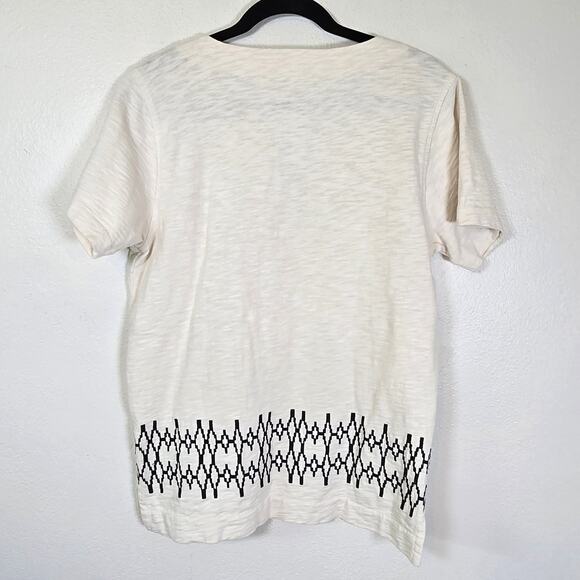 Madewell Box Stitch Slub Top Women's M Cream Boho Western Summer Beach Casual - Picture 2 of 10